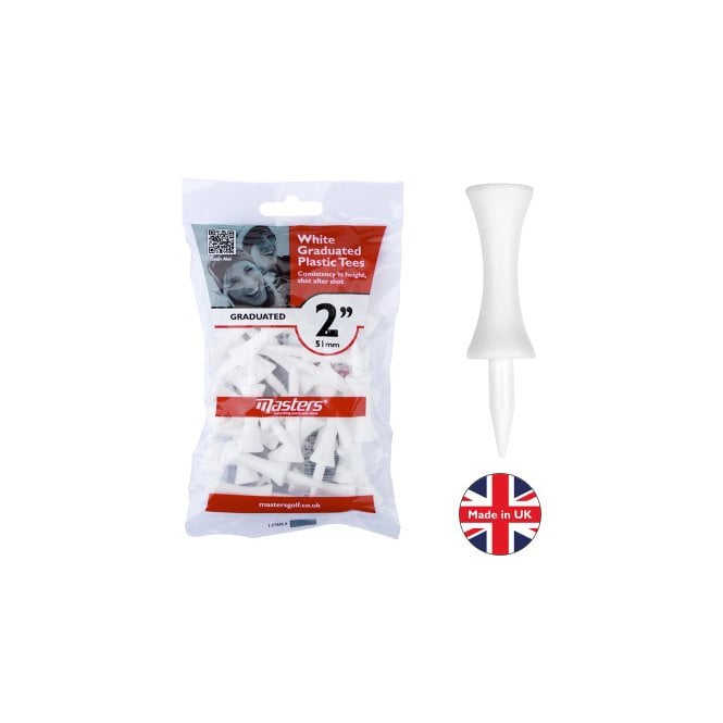 Masters  Plastic Graduated Castle Tees 2 White - 25 Pack