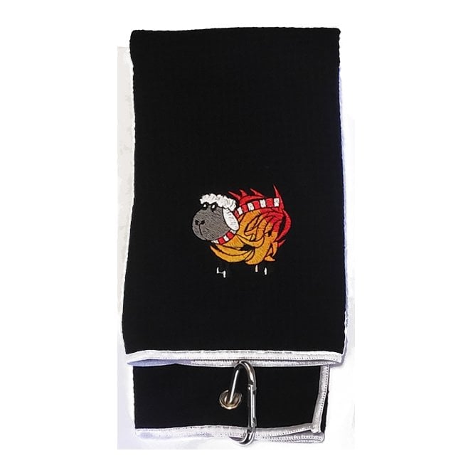 Masters Sheep On Fire Microfibre Tri-Fold Towel - Black