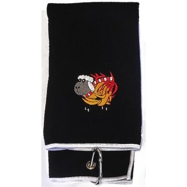 Sheep On Fire Microfibre Tri-Fold Towel - Black