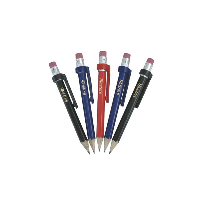 Masters  Wood Pencils with clip & Eraser x5