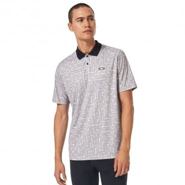 Oakley DIVISIONAL PRINT POLO - GEOMETRIC GRADIENT GRAY