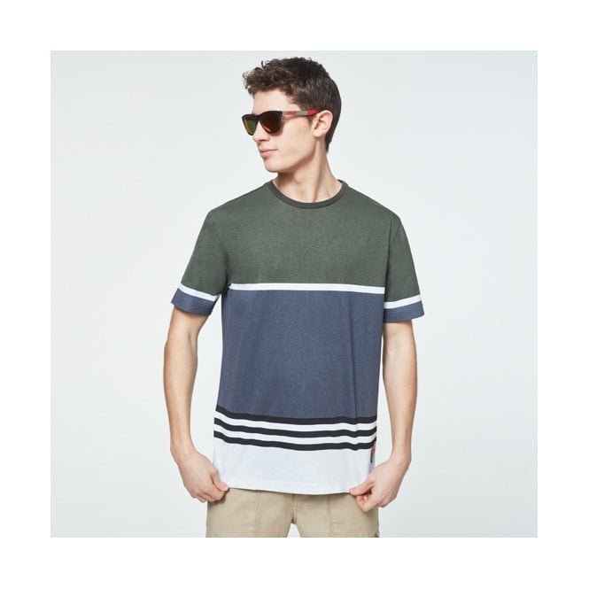 Oakley  STRIPED 1975 SS TEE - DARK BRUSH GREY BLOCK
