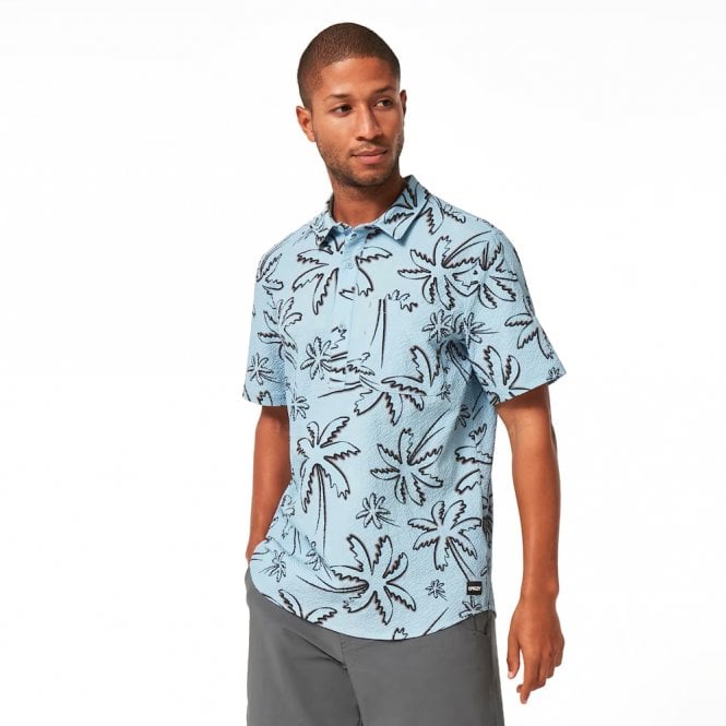 Oakley  Surf Deco Palms Rc Shirt THREE LINES PALMS LT BLUE