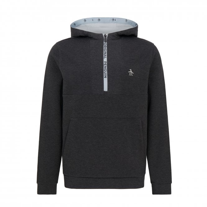 Penguin ORIGINAL  1/4 Zip Performance Hoodie CAVIAR HTR