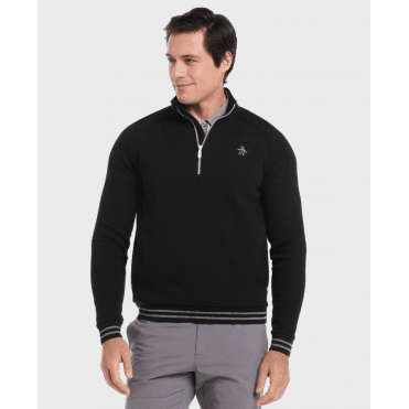 Original Penguin Midweight Fleece 1/4 Zip Dark Caviar