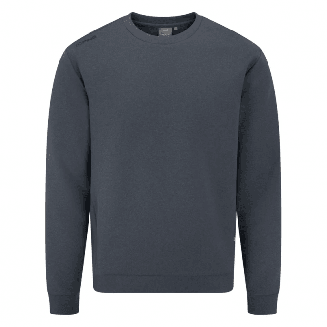 Ping  Freddie Crew Neck Sweatershirt - Navy Marl