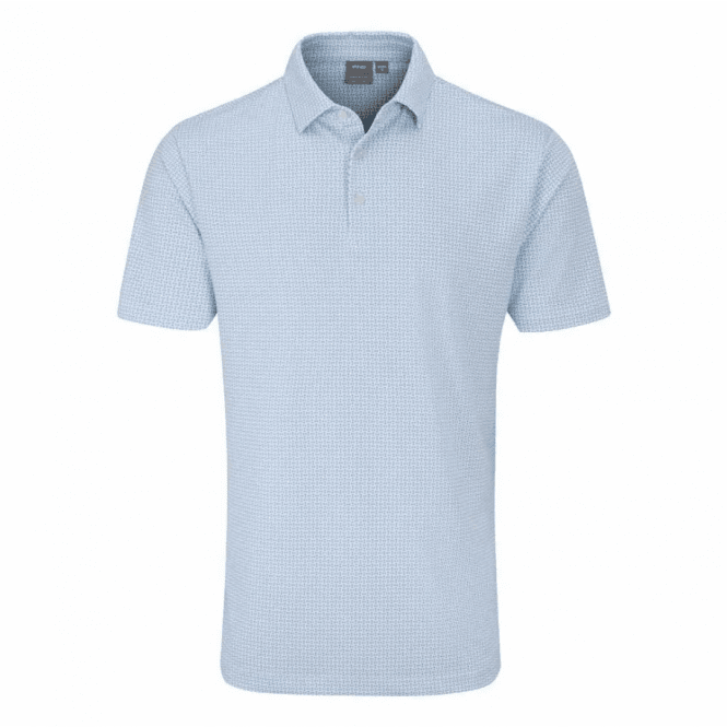 Ping  Gilmore Polo Shirt - White/Dusty Blue