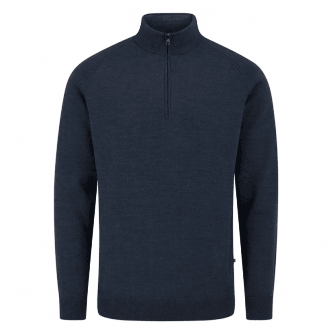 Ping  Hugh 1/4 Zip Sweater - Navy Marl