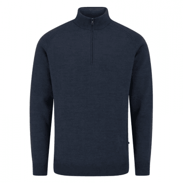 Ping Hugh 1/4 Zip Sweater - Navy Marl