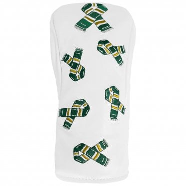 PRG Golf Football Scarf Green/Yellow/White Headcover - Hyrbid