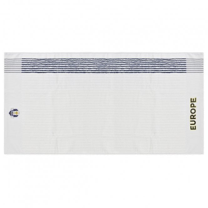 PRG Official Ryder Cup23 Europe Retro Stripe Caddy Towel WHITE