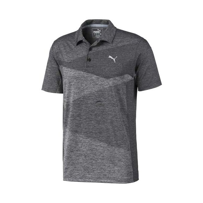 Puma  ALT JACQUARD POLO -  BLACK HEATHER