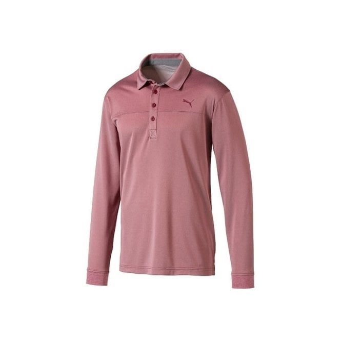 Puma  Long Sleeve Polo - Rhubarb Heather