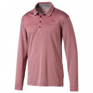 Puma Long Sleeve Polo - Rhubarb Heather