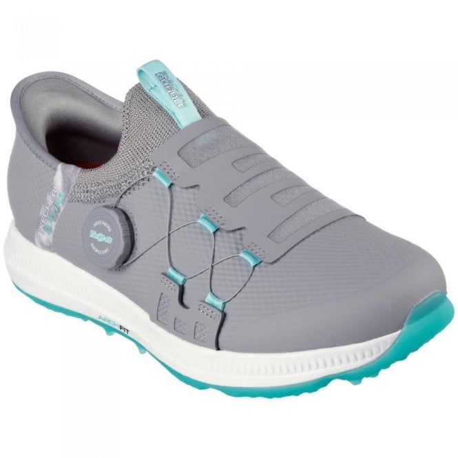 Skechers Skecher GO GOLF ELITE 5 SLIP 'IN Womens Golf Shoes - Grey/Aqua