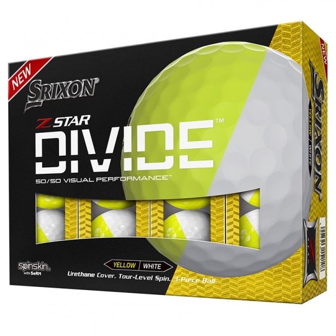 Srixon  2023 Z-Star 8 Divide Golf Balls - White/Yellow (Dozen)