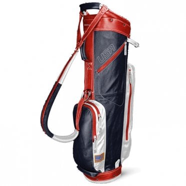 Sun Mountain Leather Cart Bag Navy-White-Red