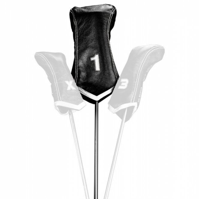 Sun Mountain  Leather Driver Headcover Chevron Black/White