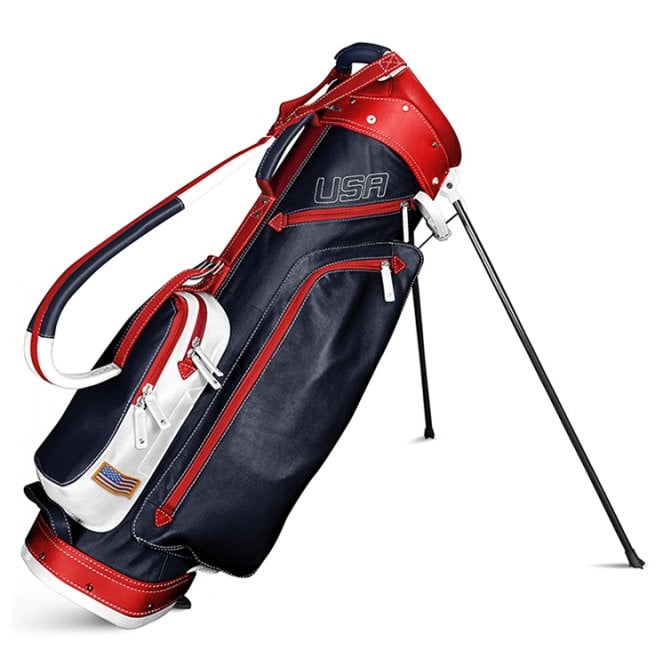 Sun Mountain  Leather Stand Bag Navy/White/Red