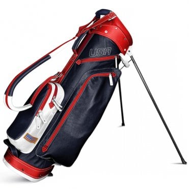 Sun Mountain Leather Stand Bag Navy/White/Red