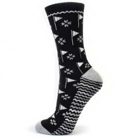 Suprize Black Flag Emblem Ladies Crew Golf Socks