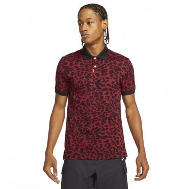 The Nike Slim Fit Polo - POMEGRANATE/BLACK