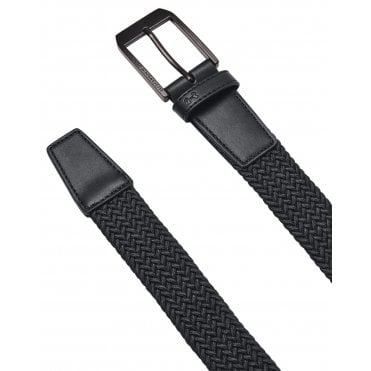 Under Armour Mens Braided Golf Belt Black/Black