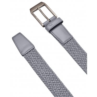 Under Armour Mens Braided Golf Belt Steel/Steel