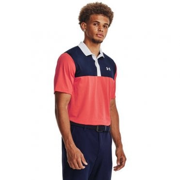 Under Armour Perf 3.0 Color Block Polo Venom Red/Navy