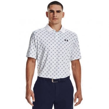 Under Armour Perf 3.0 Printed Polo White/Cosmic Blue