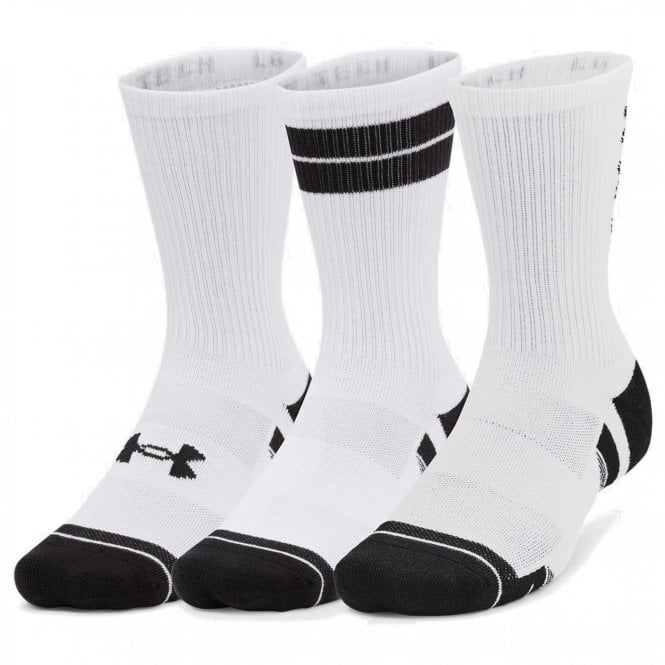 Under Armour  Perf Tech 3PK Crew Socks White/White/Black