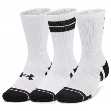 Under Armour Perf Tech 3PK Crew Socks White/White/Black