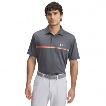 Under Armour Playoff 3.0 Stripe Polo CASTLEROCK/Fire