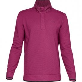 Under Armour Sweaterfleece Snap Mock - Charged Cherry