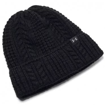 Under Armour W Halftime Cable Knit Beanie Black/CASTLEROCK