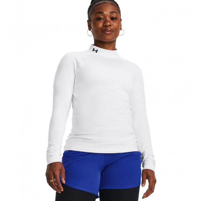 Under Armour  Womens ColdGear Mock Neck White/Black