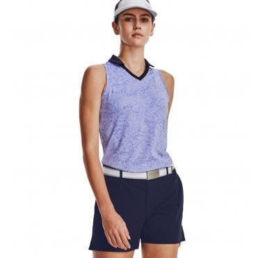Under Armour Womens Playoff Floral Sleeveless Polo Blue