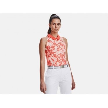 Under Armour Womens Zinger Rise Slvls Polo Vermillion